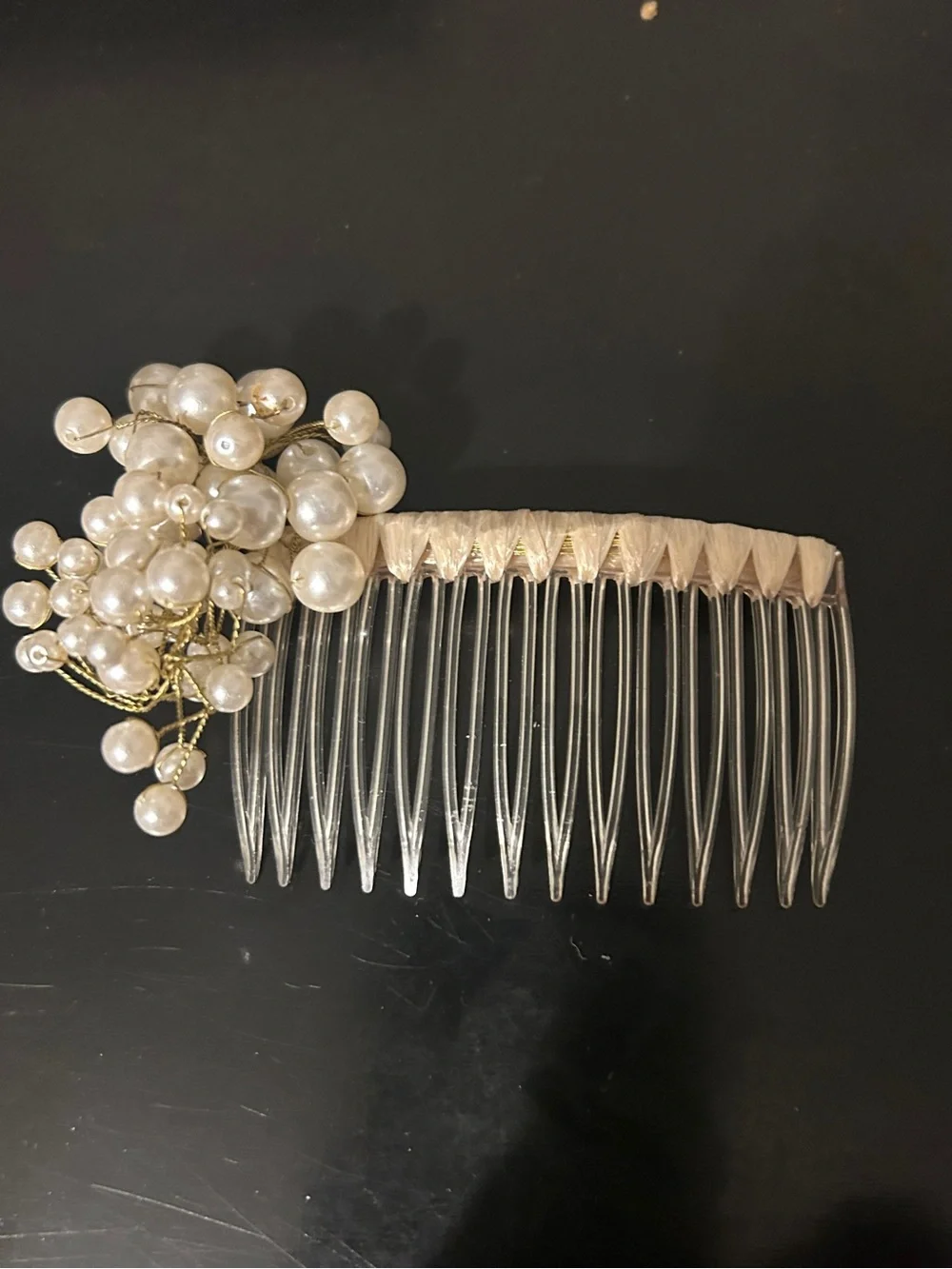 Vintage Pearl Cluster Hair Comb 1980s Bridal Hair Accessory Wedding Prom Updo
